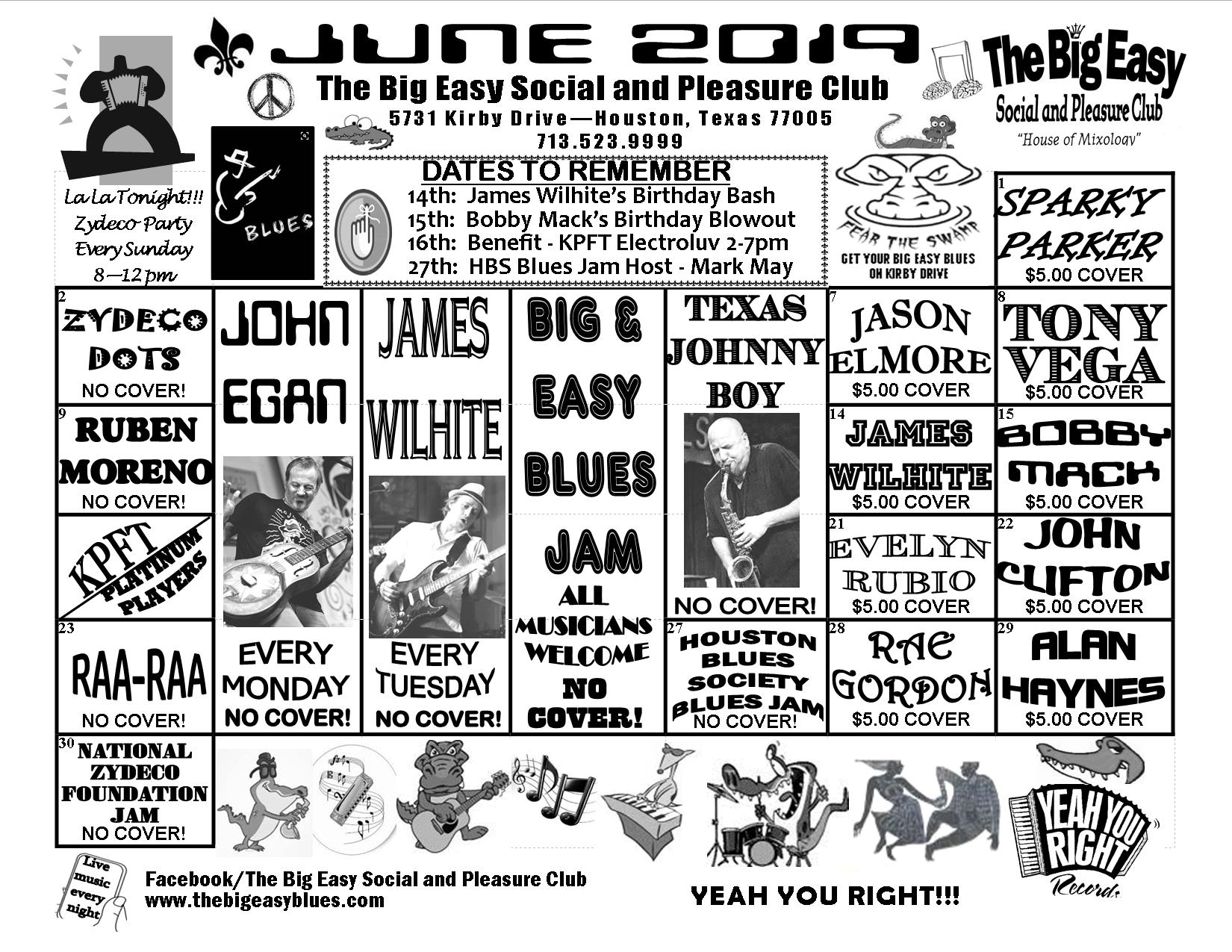 The Big Easy Calendar June 2019