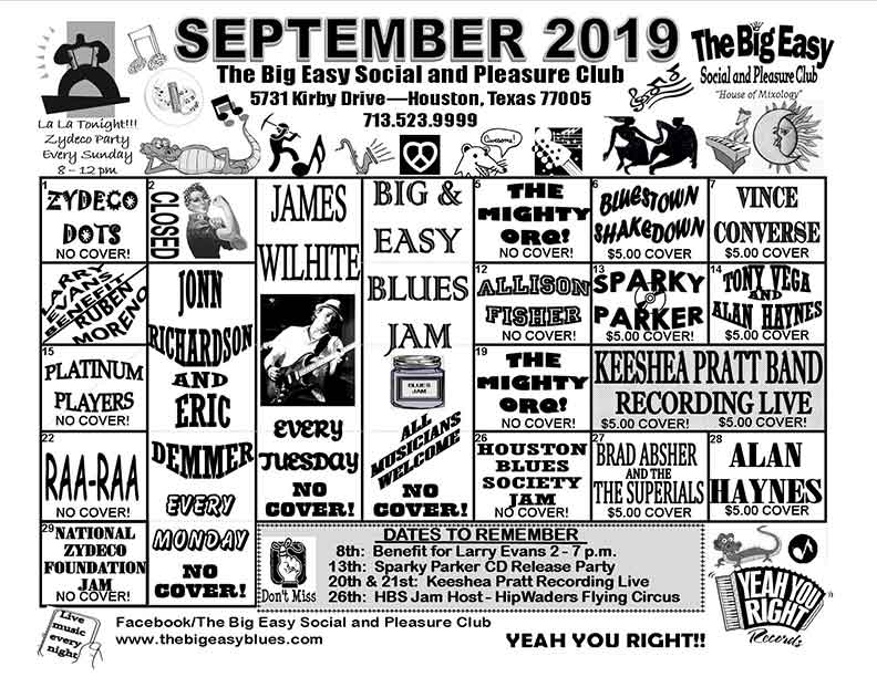 The Big Easy Calendar September 2019