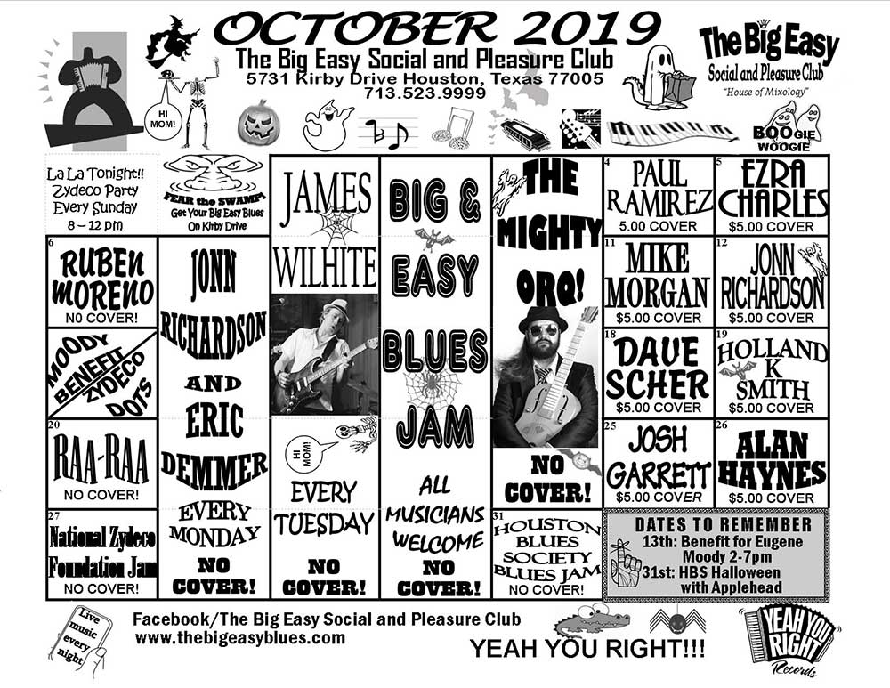 The Big Easy Calendar October 2019