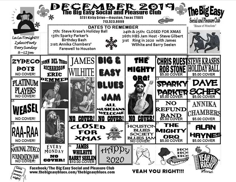 The Big Easy Calendar December 2019