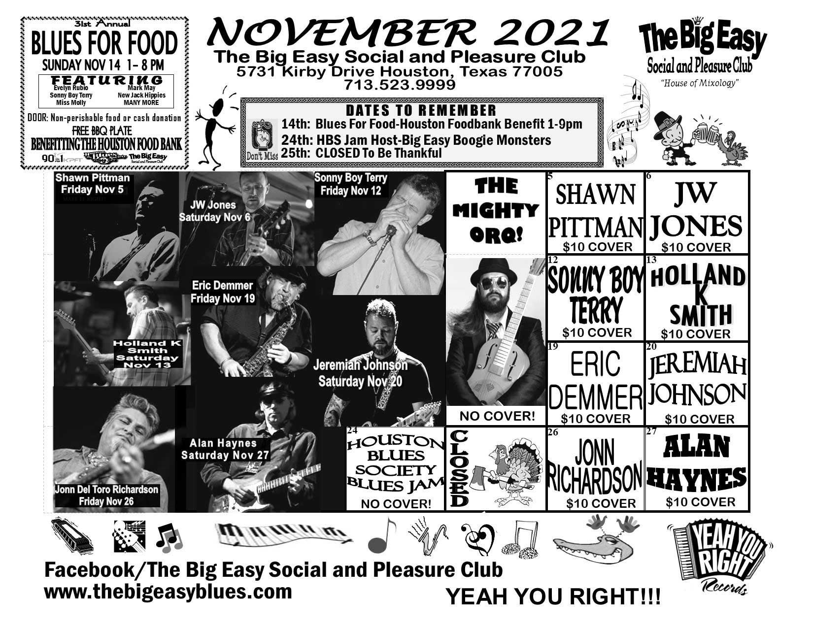 The Big Easy Calendar November 2021