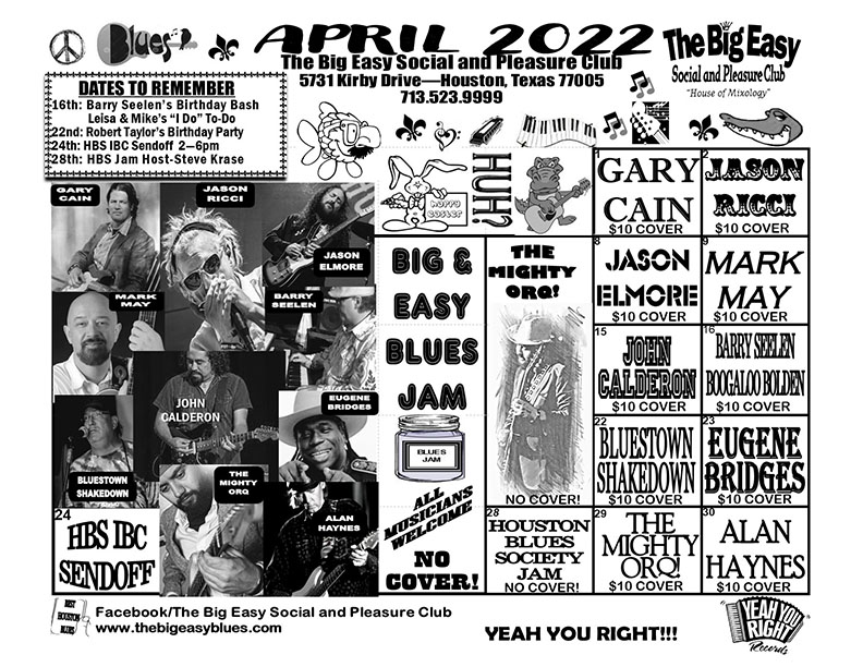 The Big Easy Calendar April 2022