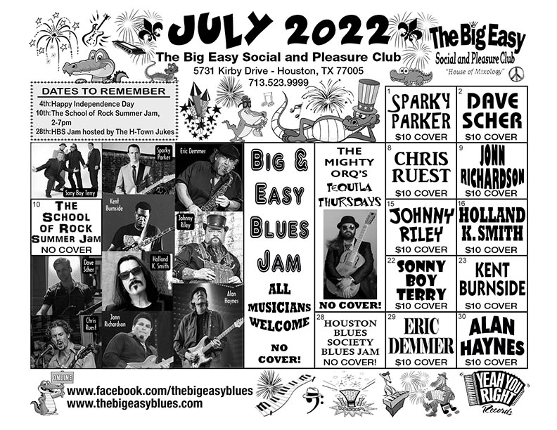 July 2022 Big Easy Calendar