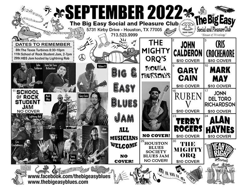 September 2022 Big Easy Calendar