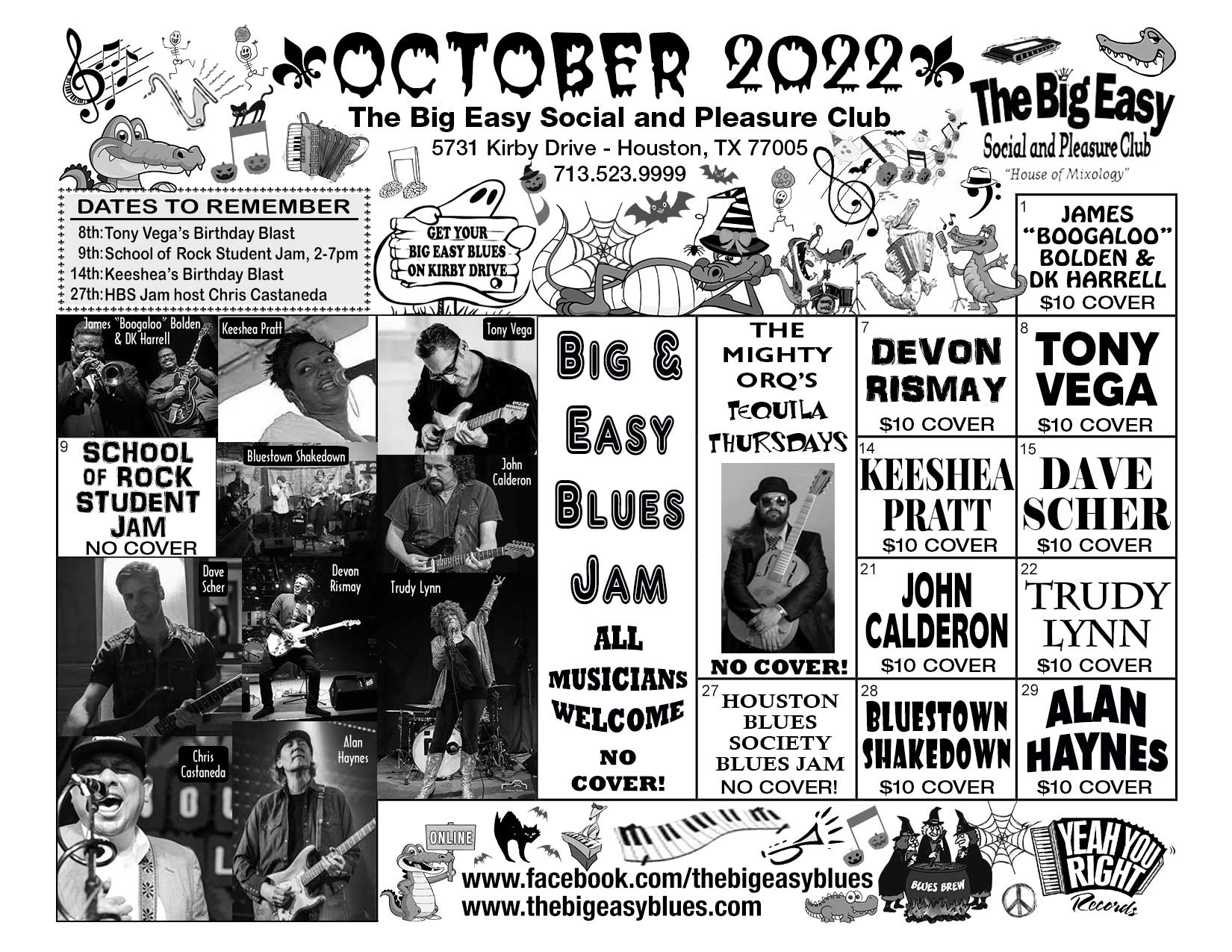 The Big Easy Calendar October 2022