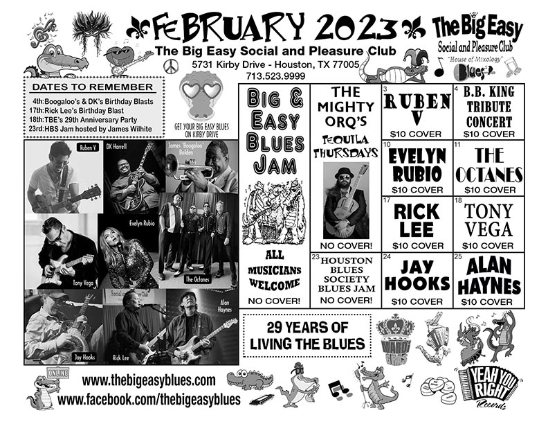The Big Easy Calendar February 2023