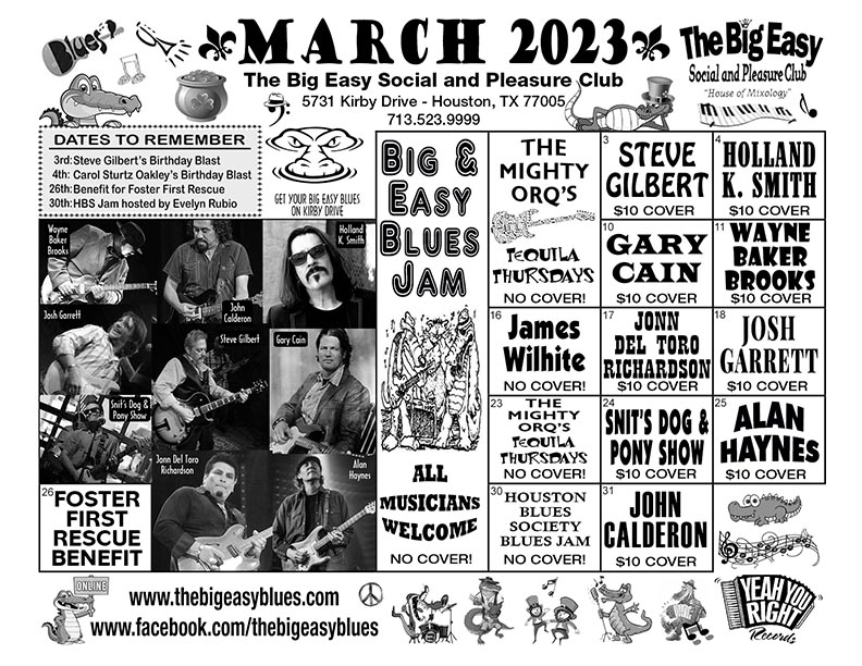 The Big Easy Calendar March 2023