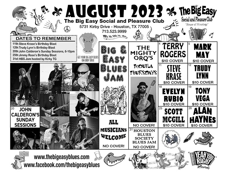 The Big Easy Calendar Aug 2023
