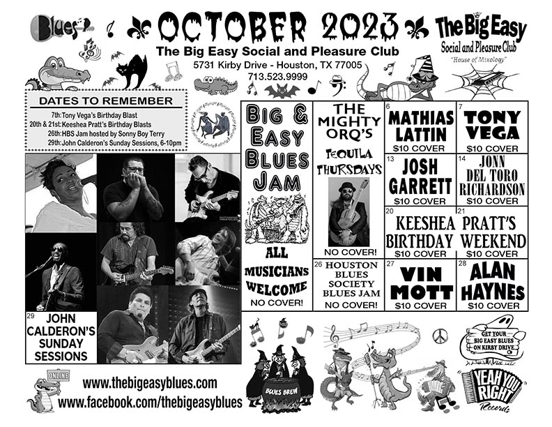 The Big Easy Calendar Oct 2023
