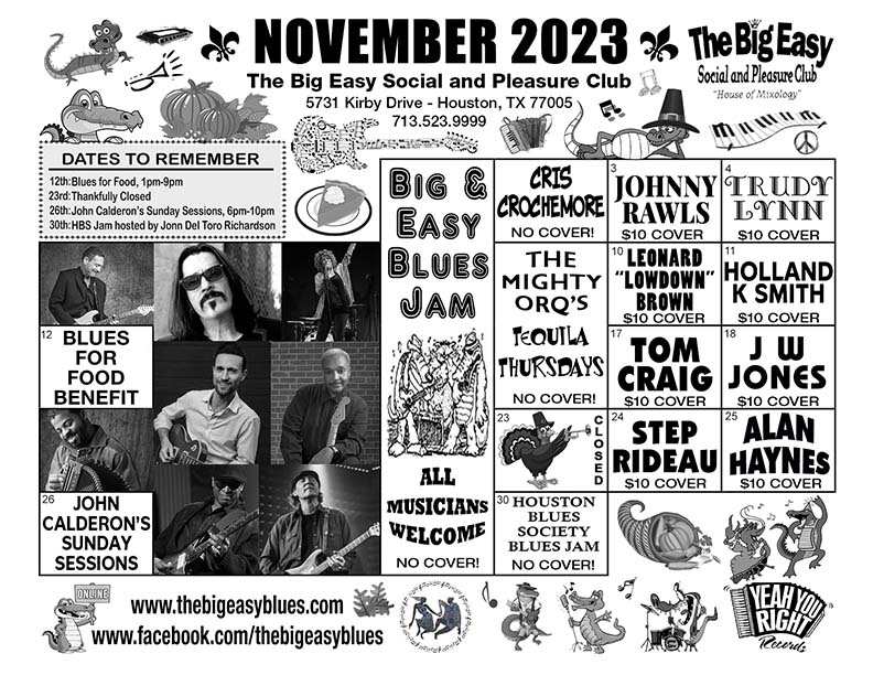 The Big Easy Calendar Nov 2023