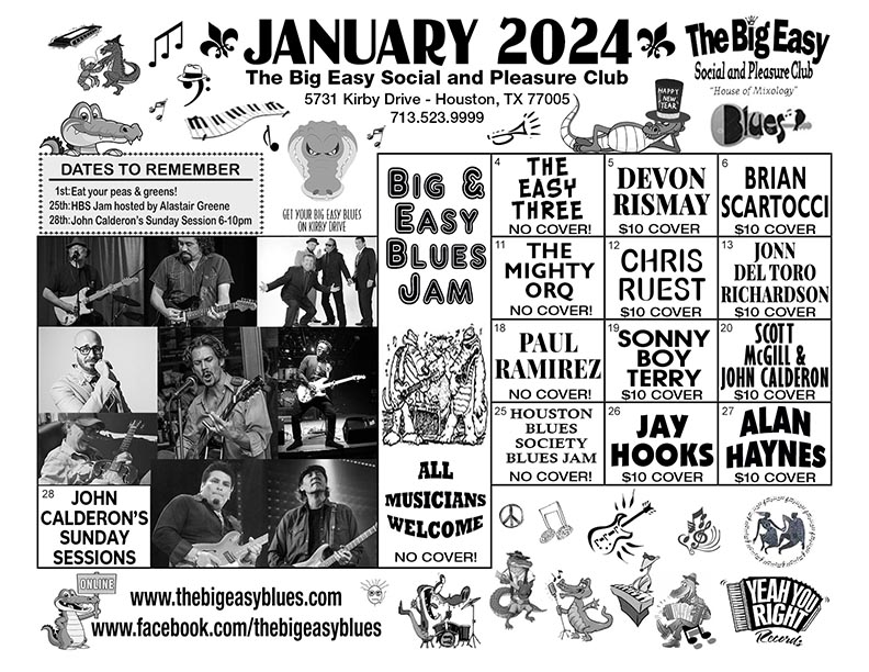 The Big Easy Calendar Jan 2024