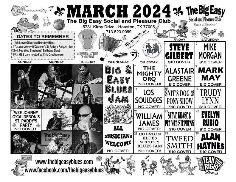 The Big Easy Calendar March 2024