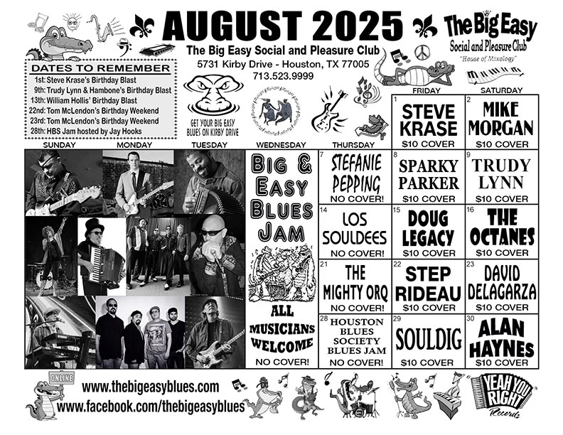 The Big Easy Calendar August 2025