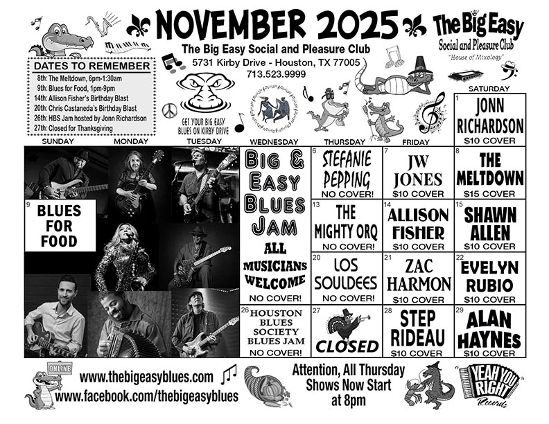 The Big Easy Calendar November 2025