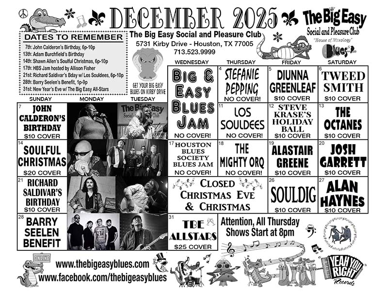 The Big Easy Calendar December 2025