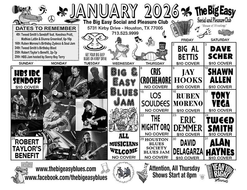 The Big Easy Calendar January 2026