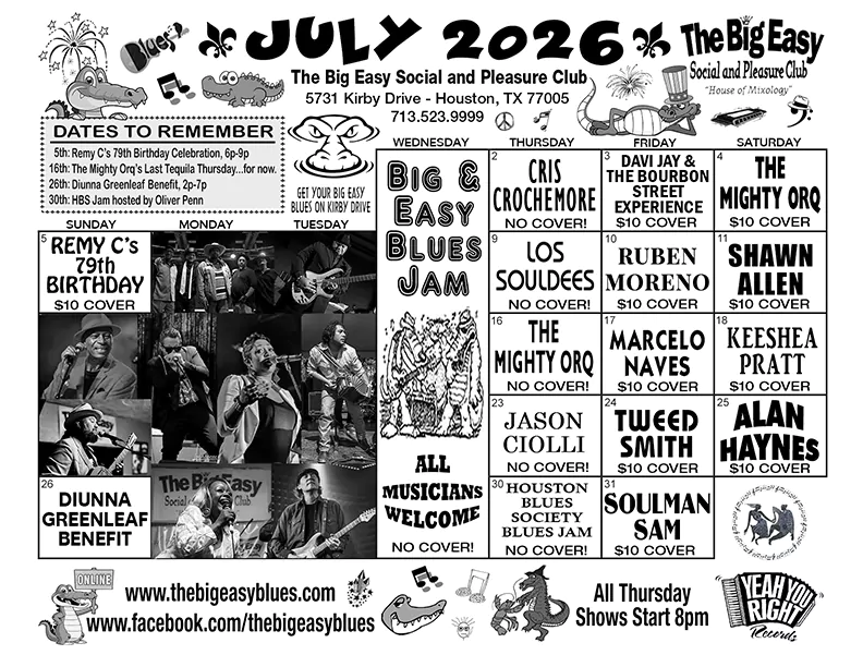 The Big Easy Calendar July 2026