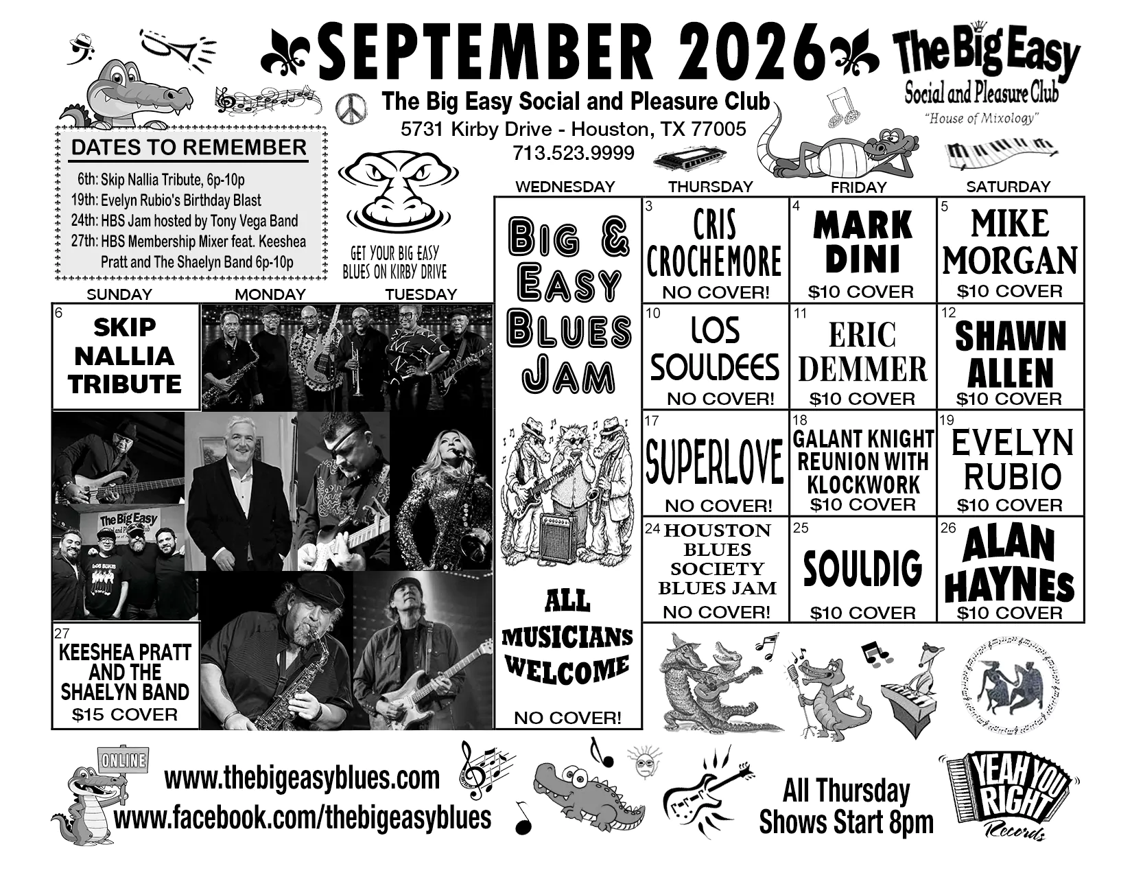 The Big Easy Calendar September 2026 The Big Easy Calendar September 2026