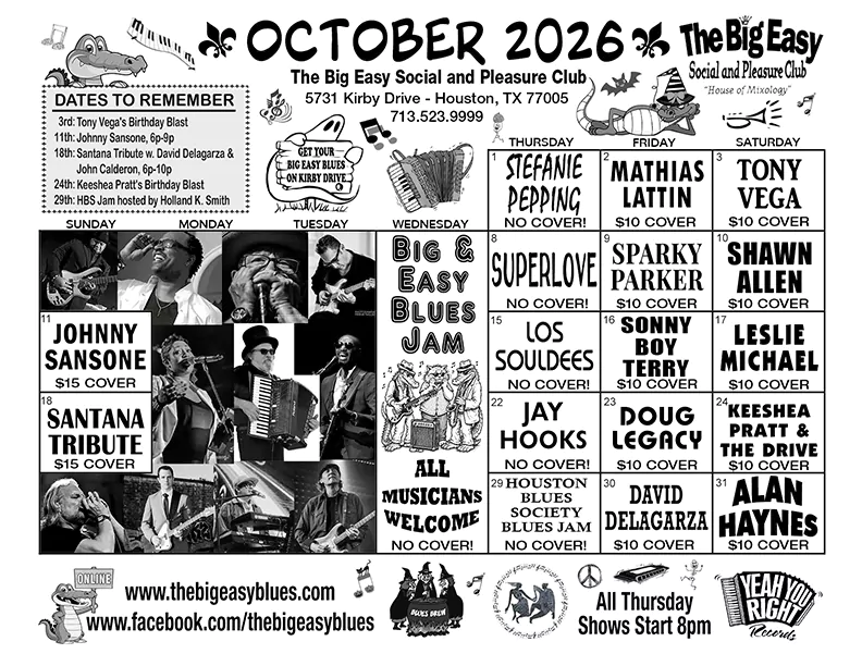 The Big Easy Calendar October 2026 The Big Easy Calendar October 2026